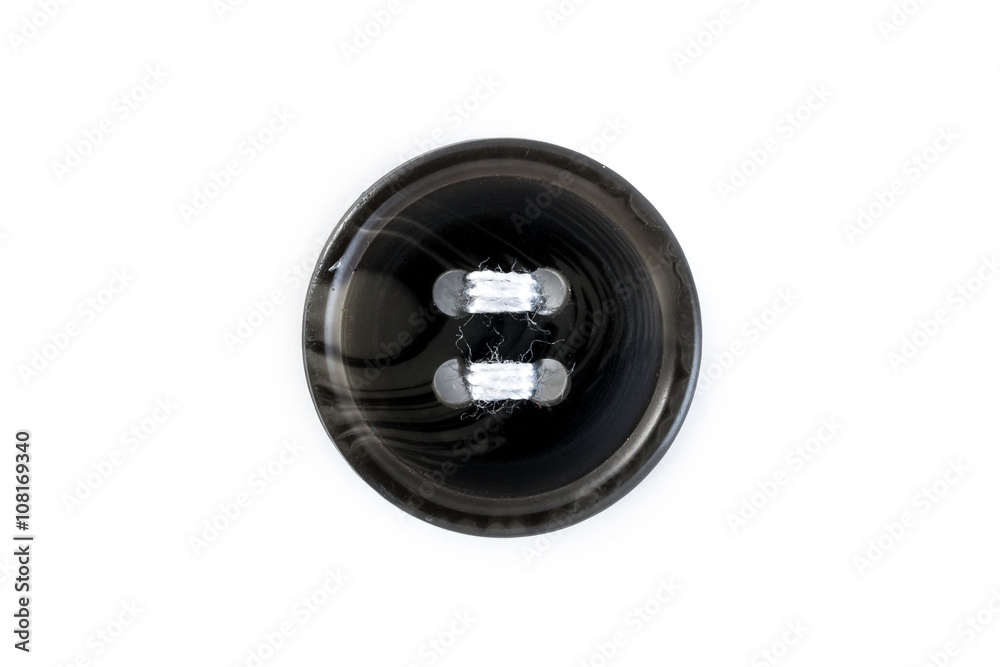 Naklejka premium button with white thread on white background