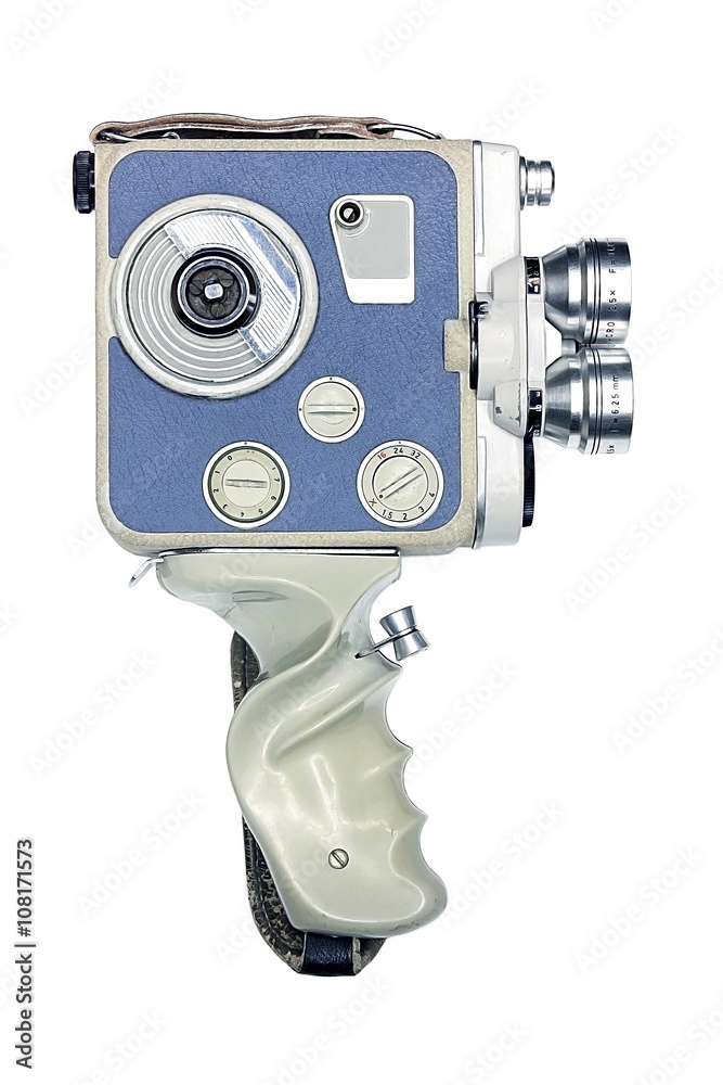 Fototapeta premium Vintage movie camera with handle