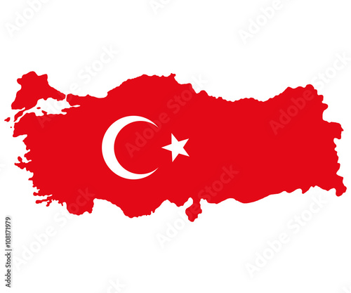 Map of Turkey Turkish flag 