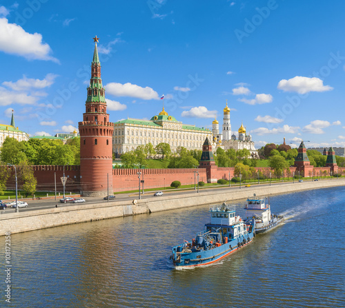 The Moskva River at Moscow Kremlin, Russia