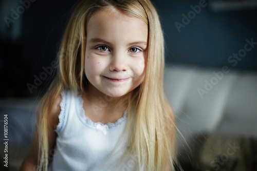 Portrait of toddler girl smiling