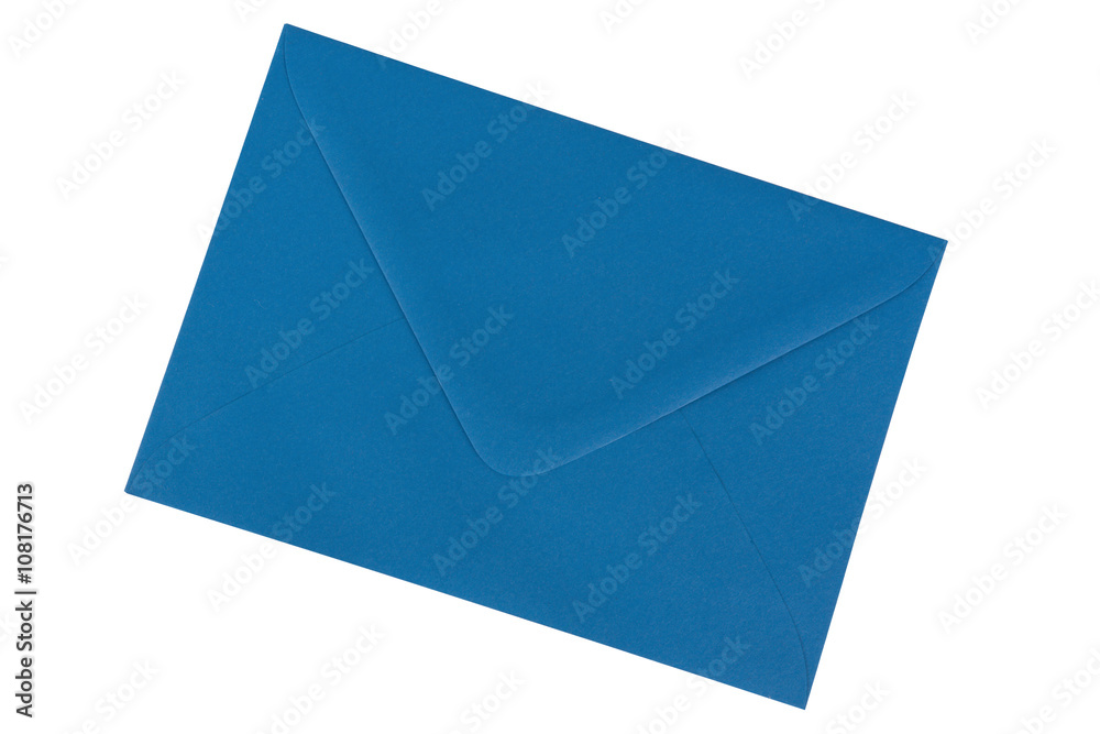 Blue envelope on a white background Blue envelope on a white background