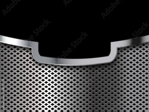 Silver and black metal background. Vector illustration