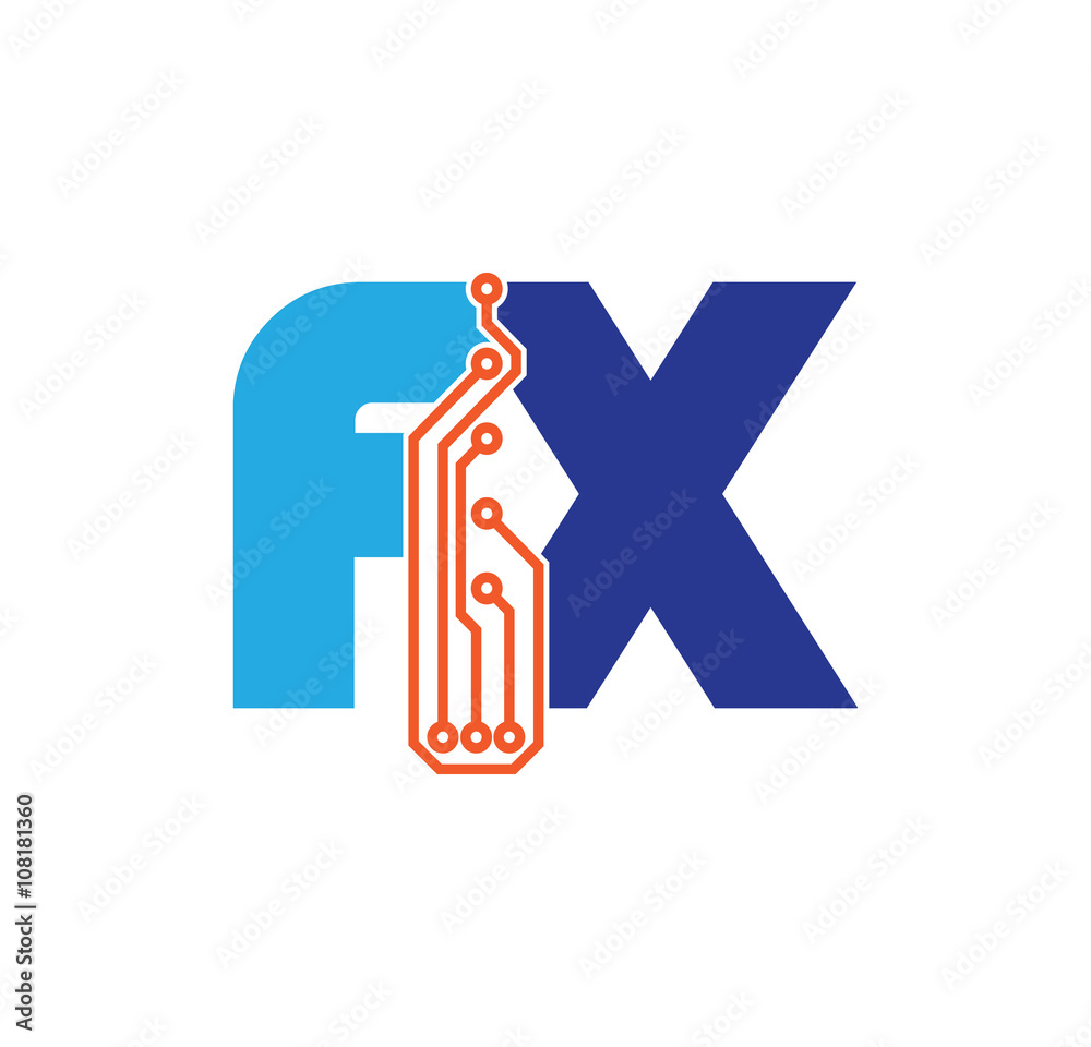 fx logotype simple tech