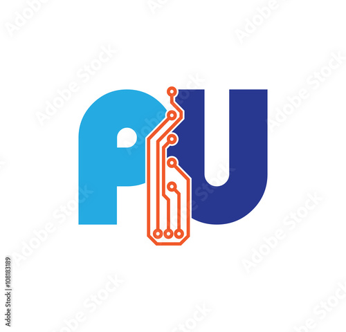 pu logotype simple tech