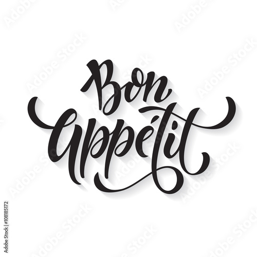 Bon Appetit text. Vector calligraphy.