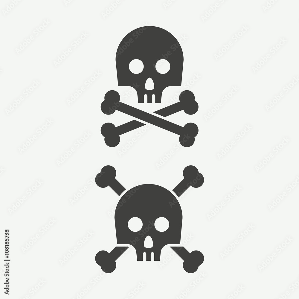 Simple skull and crossbones icon Simple skull and crossbones icon