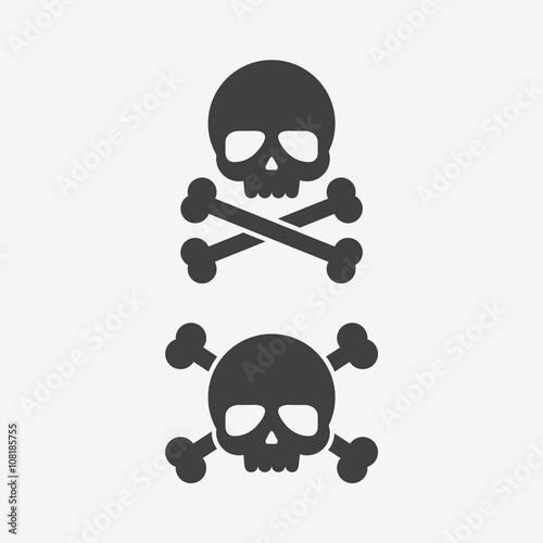 Simple skull and crossbones icon