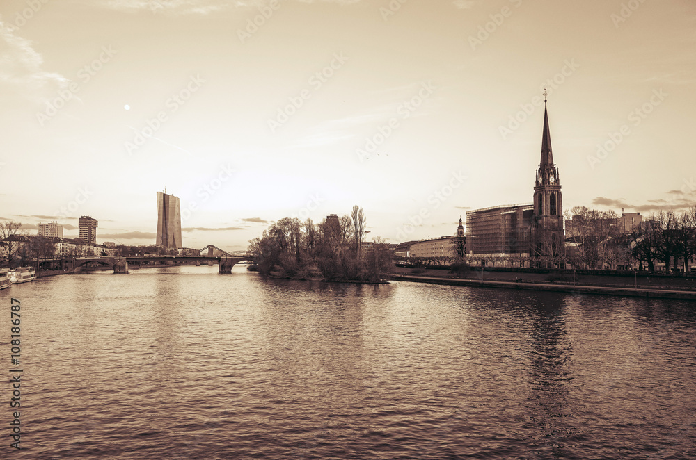 River view of The Eiserner Steg.The Eiserner Steg is a pedestria