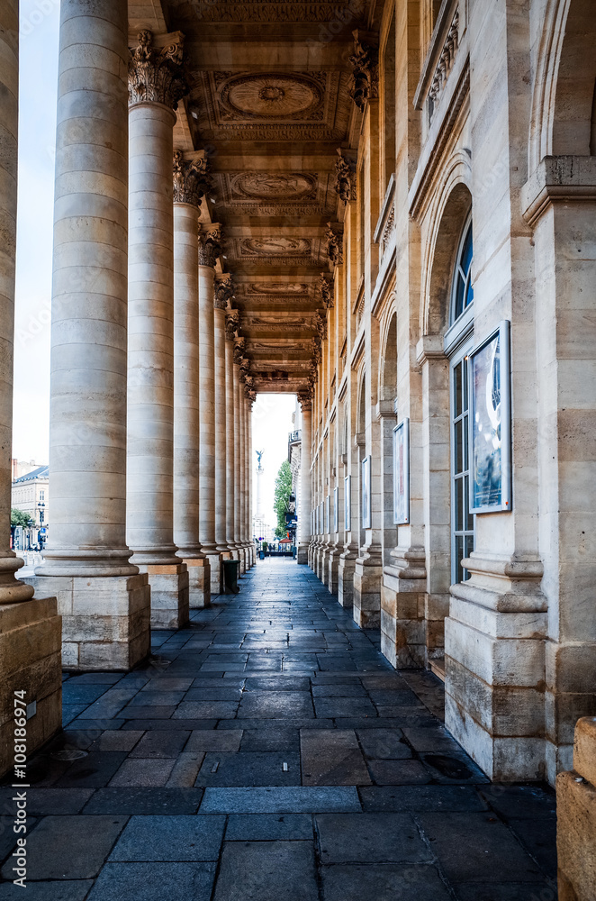 Fototapeta premium Street view of old town in bordeaux city, France Europe