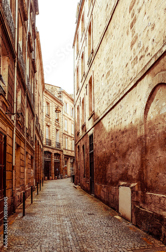 Street view of old town in bordeaux city  France Europe