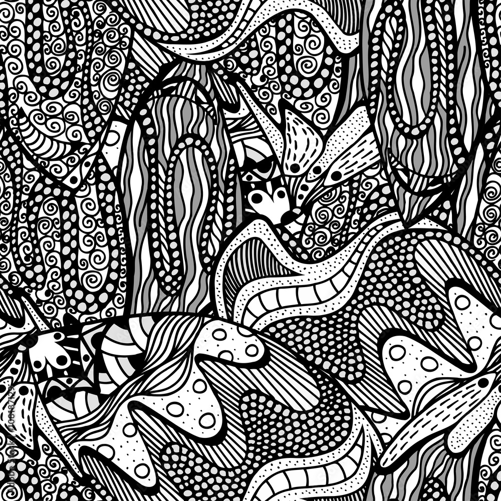 Seamless abstract hand-drawn pattern. Seamless abstract hand-drawn pattern.