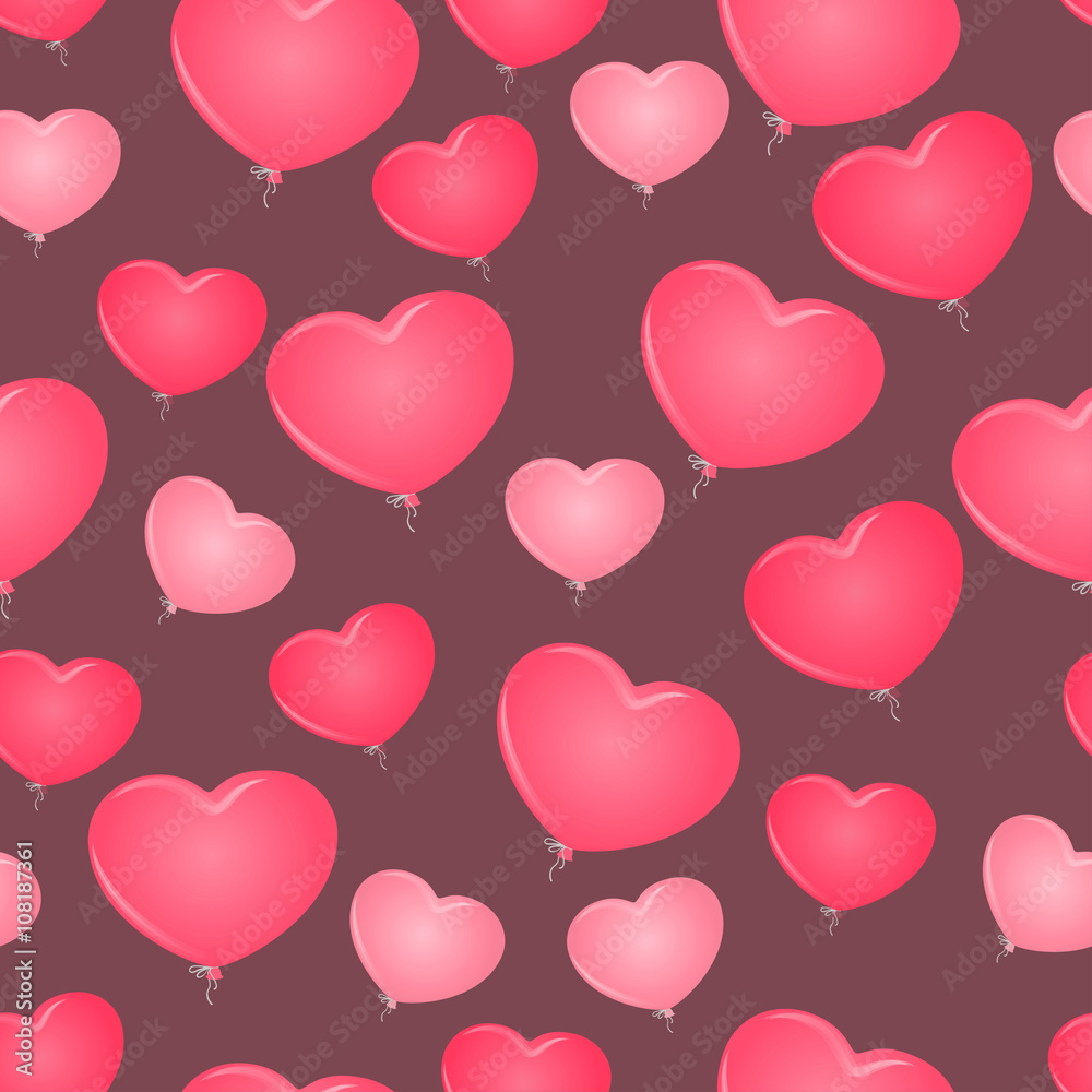 background pattern seamless balloon in the shape of heart