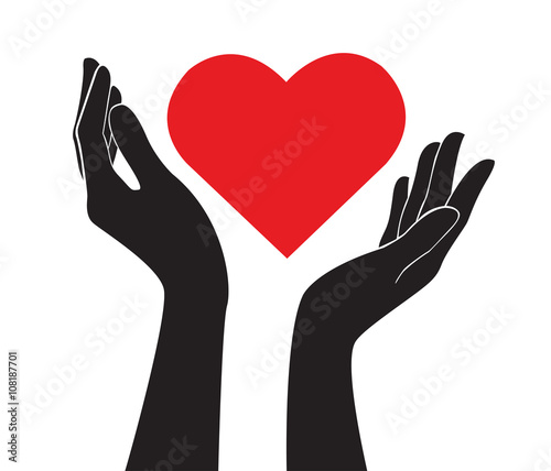 hands holding heart of love sign