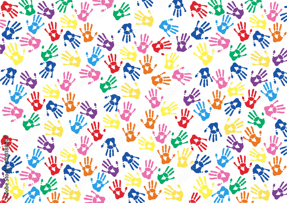 abstract hands print rainbow background abstract hands print rainbow background