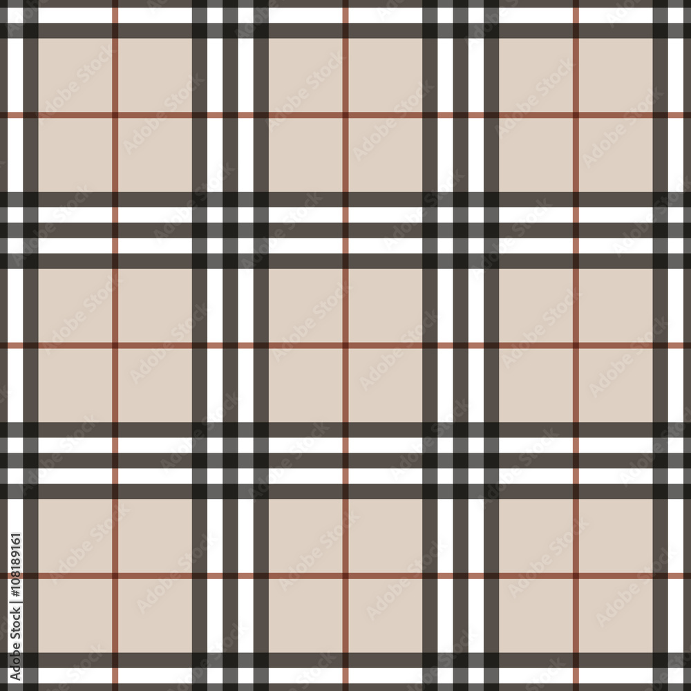 Fototapeta premium Tartan seamless pattern. Checkered geometric texture plaid. Fashion traditional scottish design. Classic british template wallpaper, wrapping, fabric or textile, material, flannel. Vector Illustration
