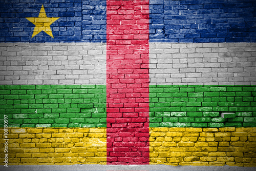Ziegelsteinmauer mit Flagge Zentralafrikanische Republik