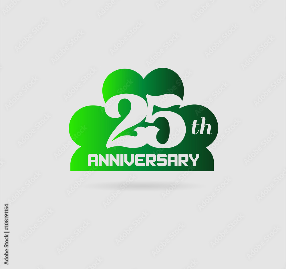 Obraz premium Anniversary with laurel wreath, 25 year 