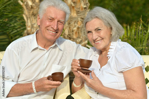 Senior couple resting at the resort