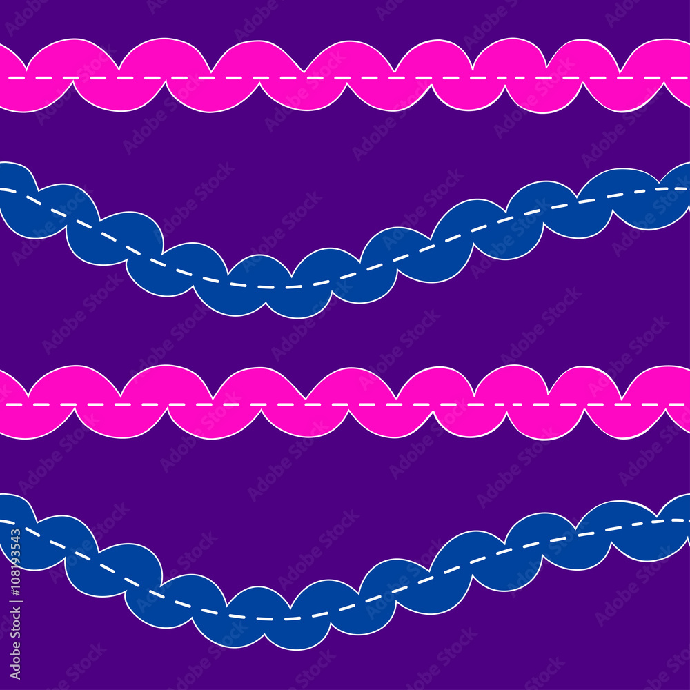 Vector stitched pattern of straight ribbons Vector stitched pattern of straight ribbons