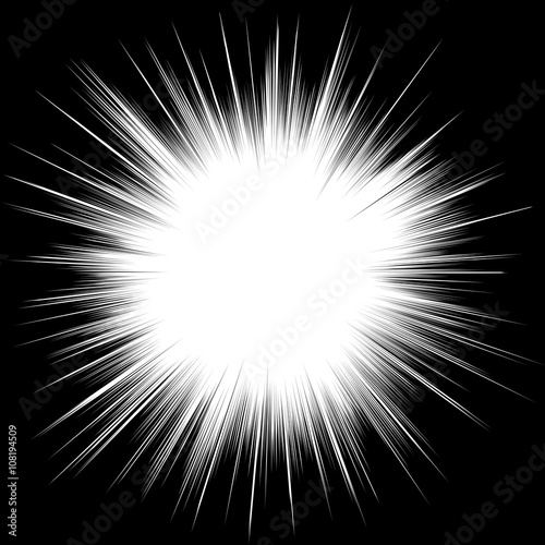 Vászonkép Sun ray or star burst Comic radial lines background