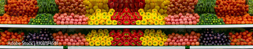 Vegetables on shelf in supermarket