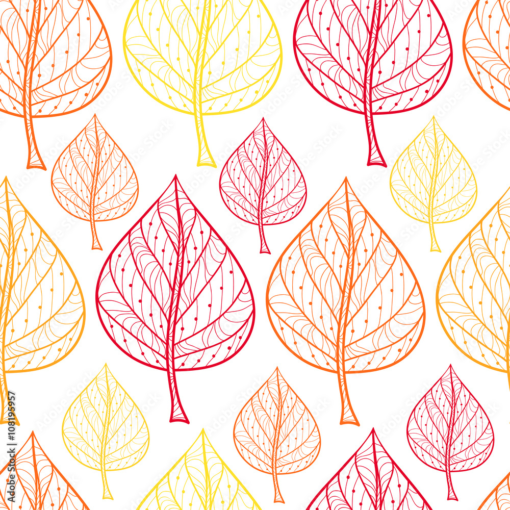 Obraz premium Vertical pattern of small and large leaves seamless background of green leaves vector illustration