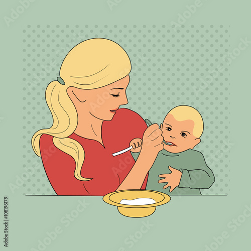 mother feeding her baby