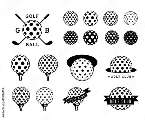 Golf Ball Set. Vector illustration on white background