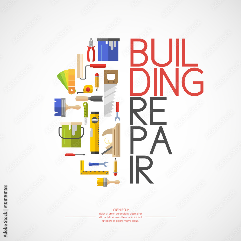 Building and house repair tools. Building and house repair tools.