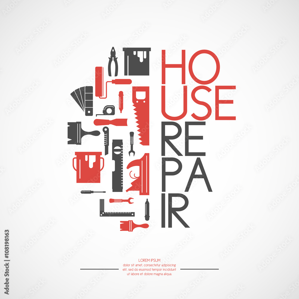 Building and house repair tools. Building and house repair tools.