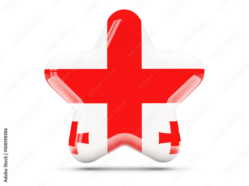 Star icon with flag of georgia