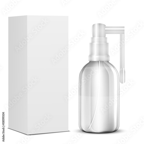 Vector Blank Medicine Medical Glass Bottle Package Box