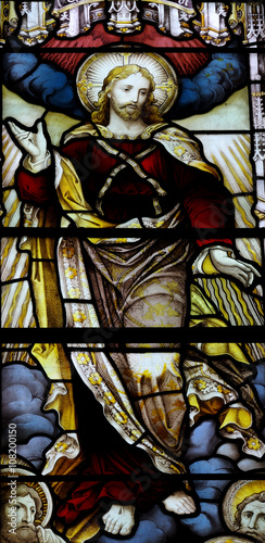 Ascension of Jesus Christ in stained glass