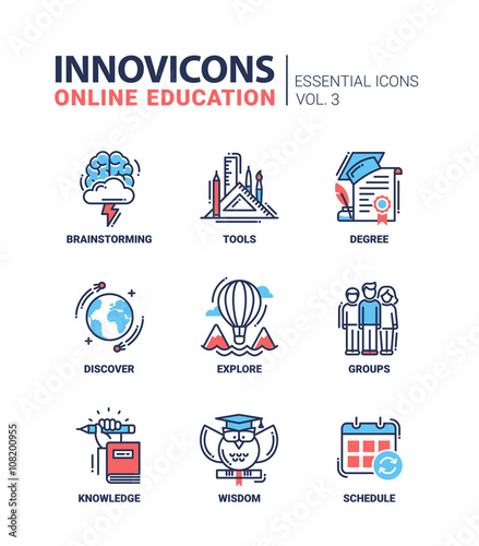 Online Education Icons Set