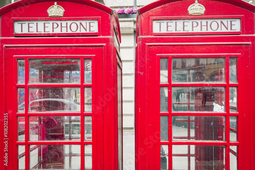 Red PHONE BOOTHS in England  UK