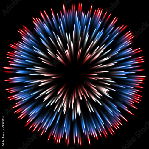 Abstract color design with a burst. vector
