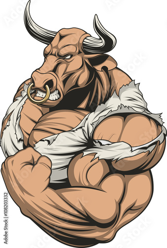 Strong ferocious bull