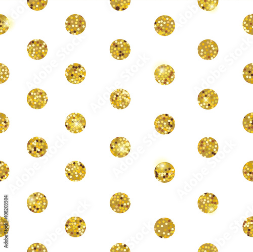 White pattern with gold dots vector