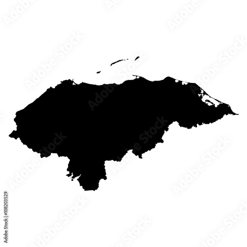 Honduras black map on white background vector photo