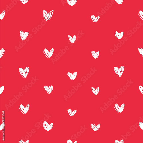 Hand draw heart pattern vector