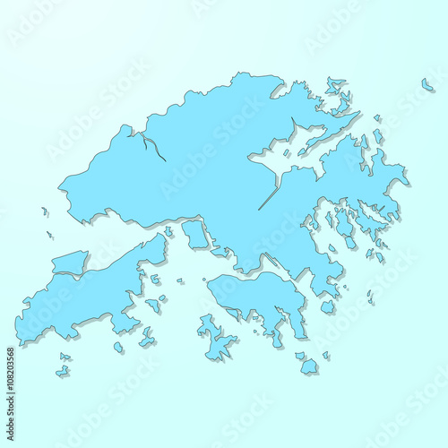 Hong Kong blue map on degraded background vector