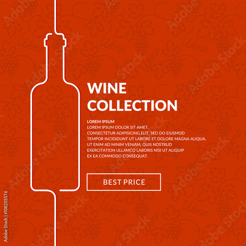 Vector wine list.