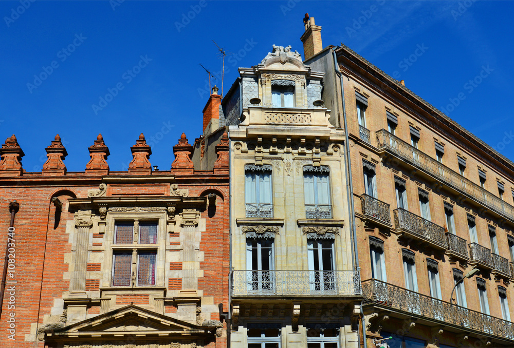 Historische Gebäude in Toulouse / Midi-Pyrénées, Südfrankreich
