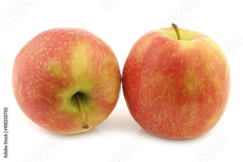 fresh sweet small apples on a white background