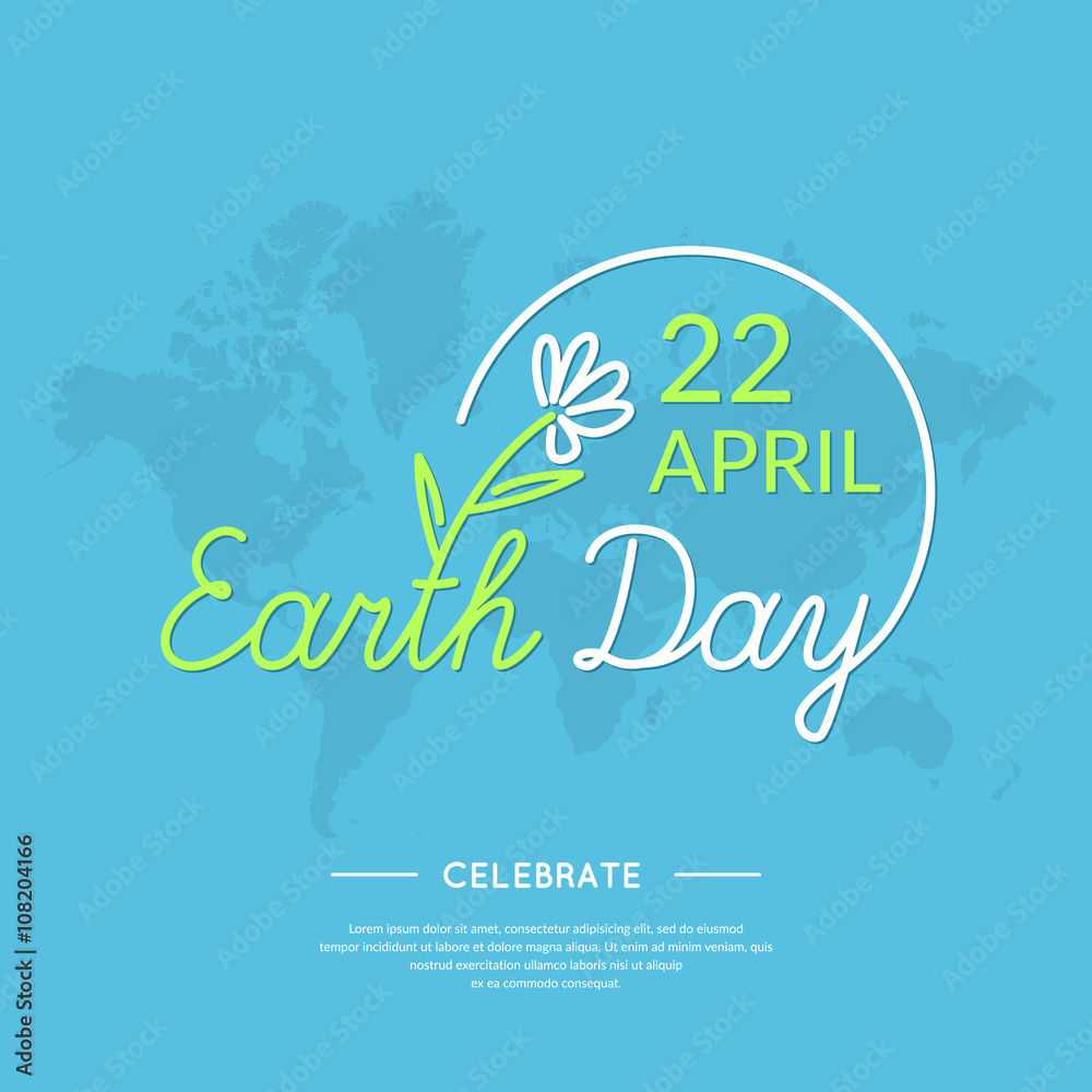 Linear Logo Earth Day.