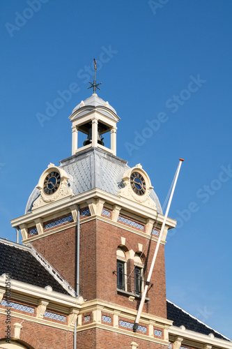 Top of former court house Havenmantsje in Harlingen, Friesland, Netherlands