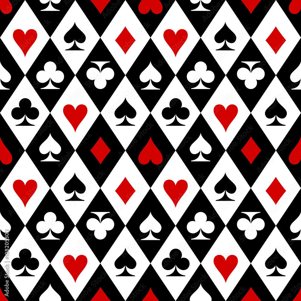 Playing cards suit symbols pattern