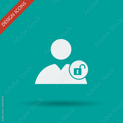 User icon, lock icon
