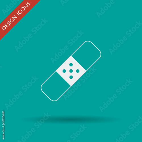 Plaster icon. Flat design style.